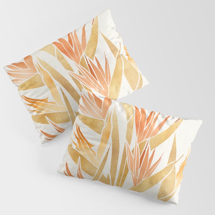 Metallic Gold Bird of Paradise Pillow Sham Gallery Image 3