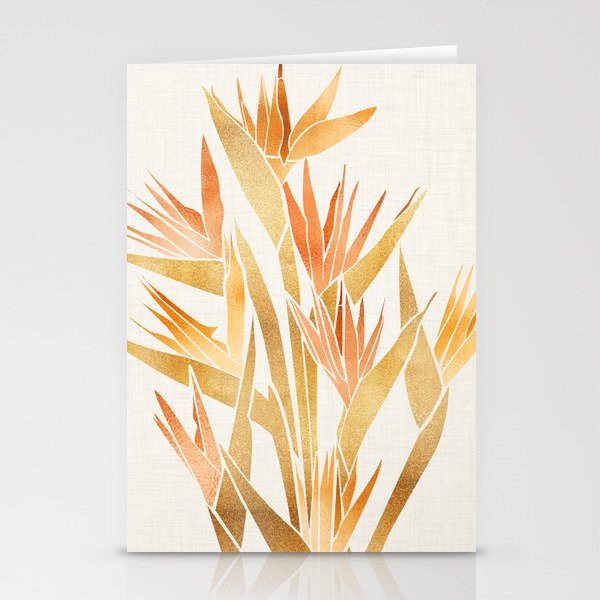 Metallic Gold Bird of Paradise Stationery Card Gallery Image 2