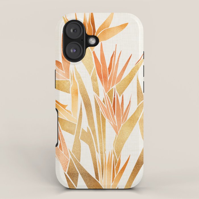 Metallic Gold Bird of Paradise iPhone Case Gallery Image 1