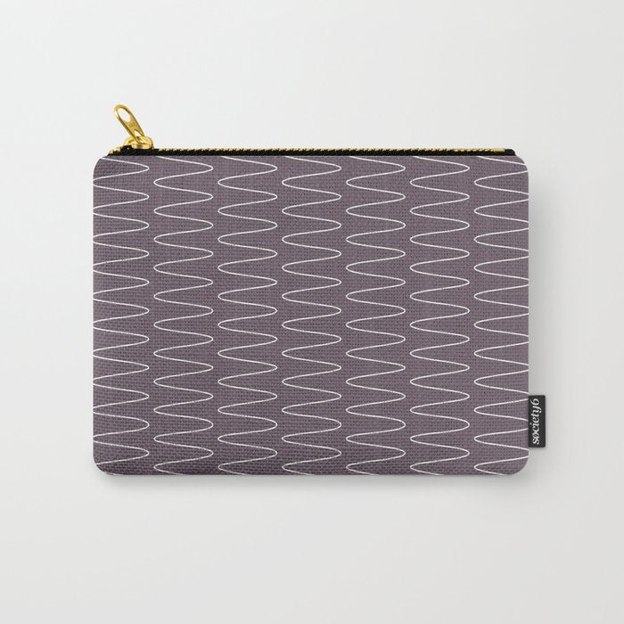 Curved Line Art in Dark Plum Carry All Pouch Gallery Image 1