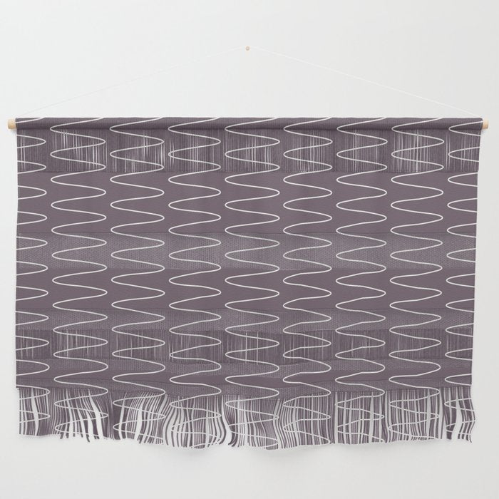 Curved Line Art in Dark Plum Wall Hanging Gallery Image 1