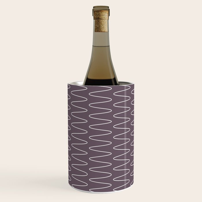 Curved Line Art in Dark Plum Wine Chiller Gallery Image 1