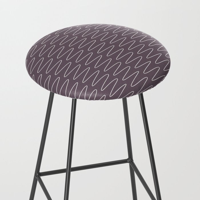 Curved Line Art in Dark Plum Stool Gallery Image 2