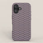 Curved Line Art in Dark Plum iPhone Case Gallery Image 1