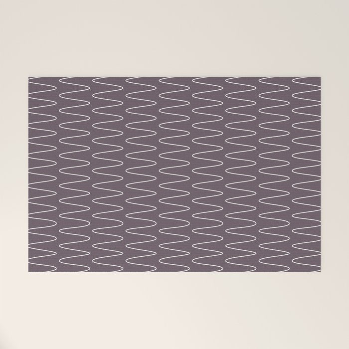 Curved Line Art in Dark Plum Welcome Mat Gallery Image 1