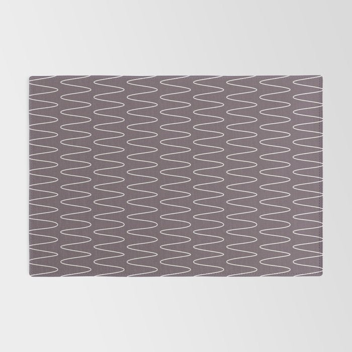 Curved Line Art in Dark Plum Rug Gallery Image 2