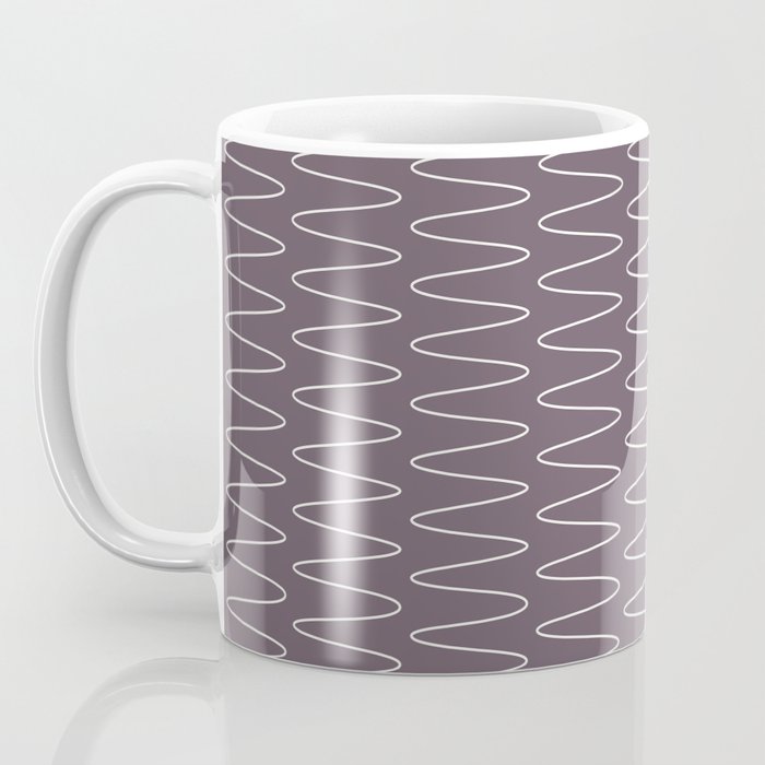 Curved Line Art in Dark Plum Coffee Mug Gallery Image 3