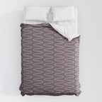 Curved Line Art in Dark Plum Comforter Gallery Image 6
