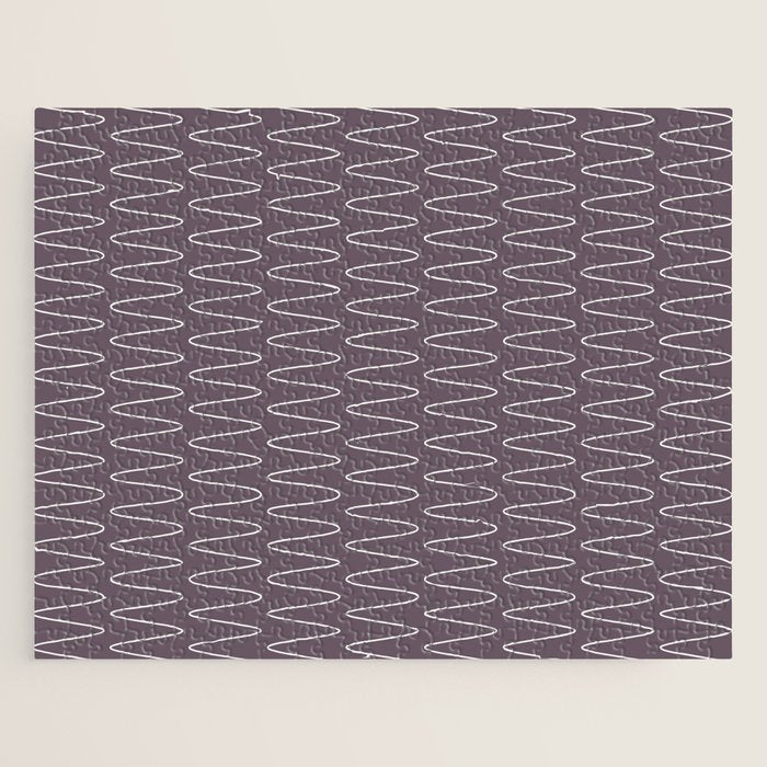 Curved Line Art in Dark Plum Jigsaw Puzzle Gallery Image 1