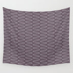 Curved Line Art in Dark Plum Wall Tapestry Gallery Image 4