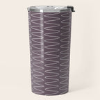 Curved Line Art in Dark Plum Travel Mug Gallery Image 2