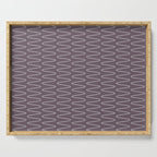 Curved Line Art in Dark Plum Serving Tray Gallery Image 1