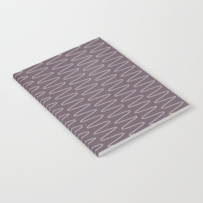 Curved Line Art in Dark Plum Notebook Gallery Image 2