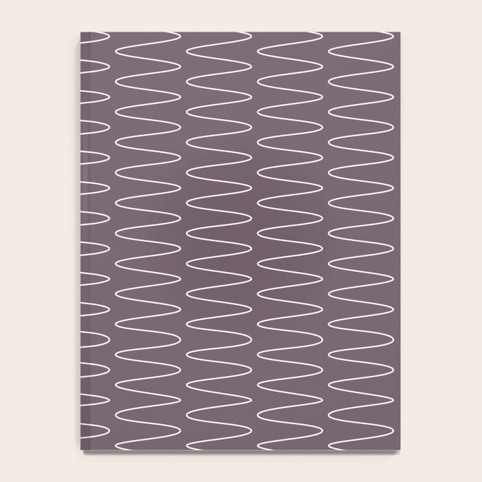 Curved Line Art in Dark Plum Notebook Gallery Image 4