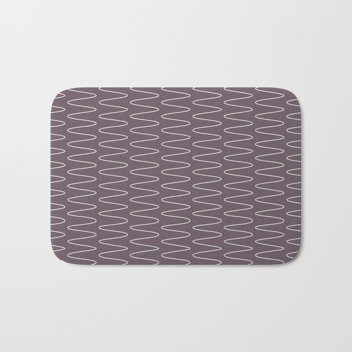 Curved Line Art in Dark Plum Bath Mat Gallery Image 1