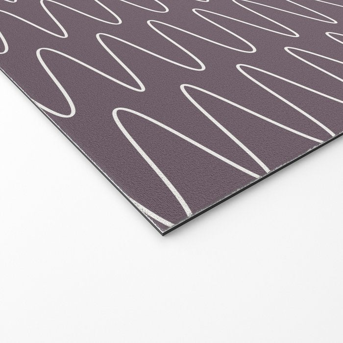 Curved Line Art in Dark Plum Welcome Mat Gallery Image 2