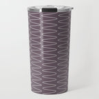 Curved Line Art in Dark Plum Travel Mug Gallery Image 1