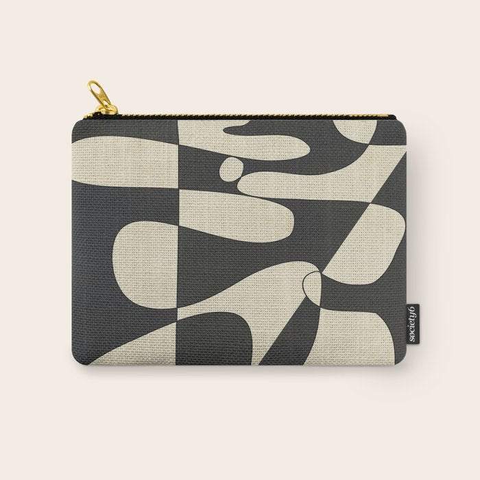 Modern Abstract Contrast - Noir Carry All Pouch Gallery Image 1