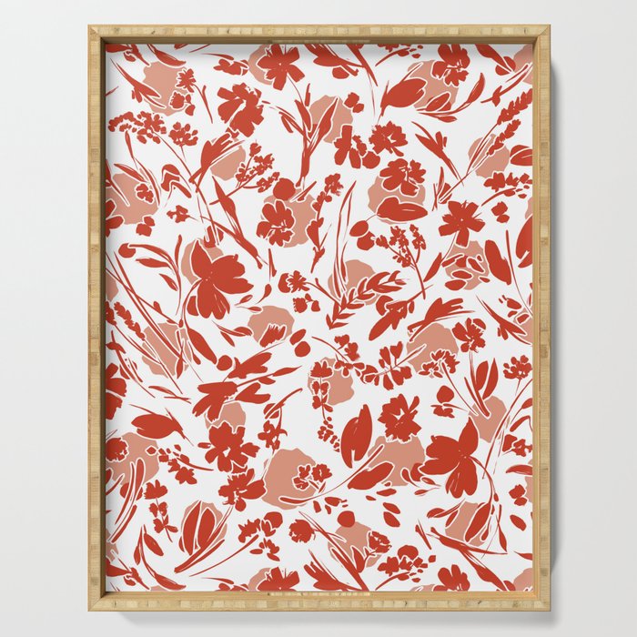 Wild flowering reddish meadow Serving Tray Gallery Image 1