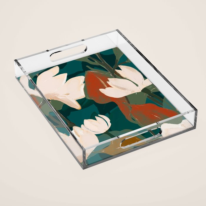 Abstract Art Garden Flowers Acrylic Tray Gallery Image 1