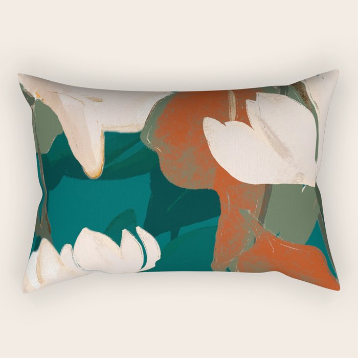 Abstract Art Garden Flowers Rectangular Pillow Gallery Image 2