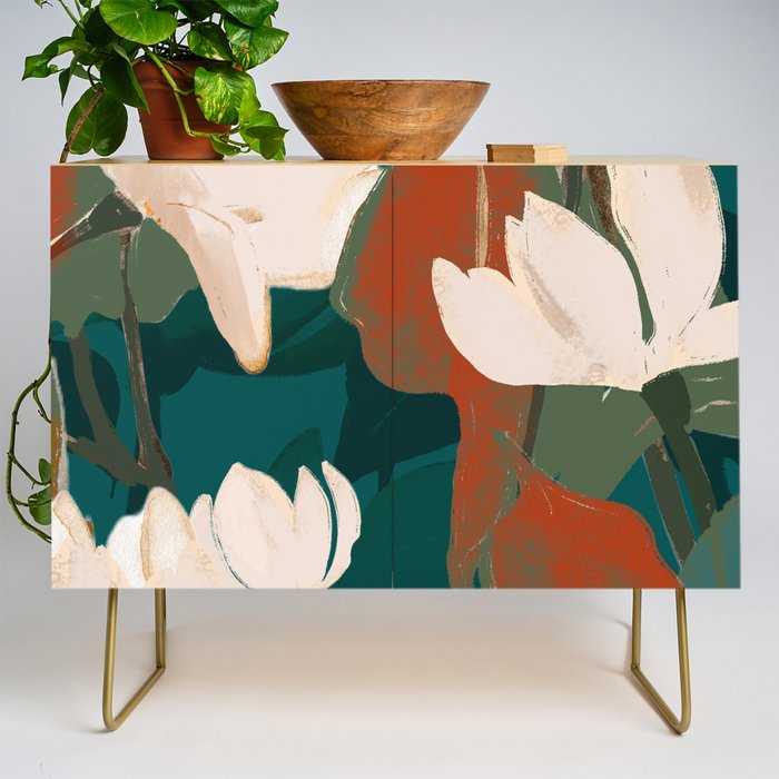 Abstract Art Garden Flowers Credenza Gallery Image 1