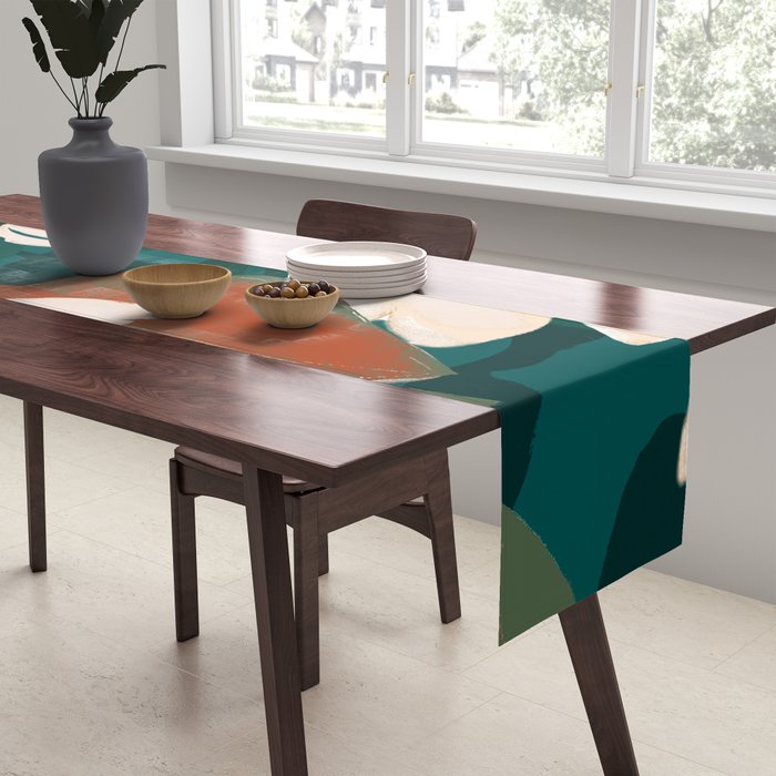 Abstract Art Garden Flowers Table Runner Gallery Image 2