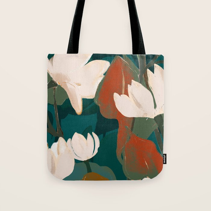 Abstract Art Garden Flowers Tote Bag Gallery Image 1