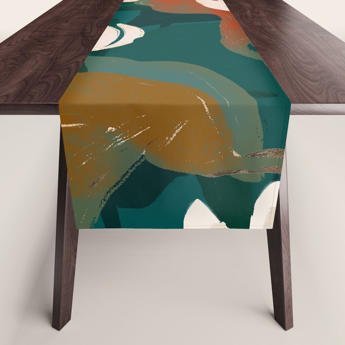 Abstract Art Garden Flowers Table Runner Gallery Image 1