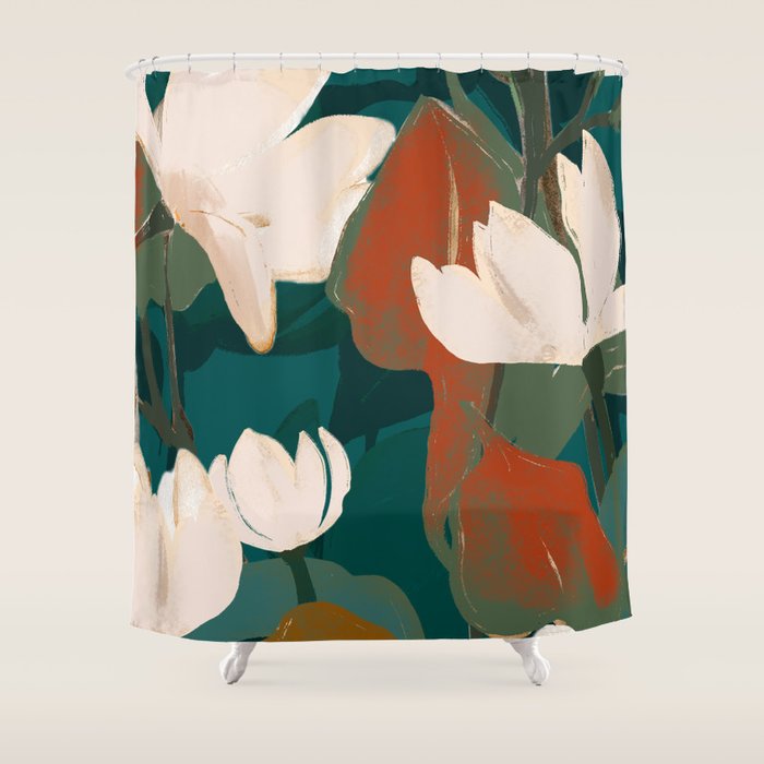 Abstract Art Garden Flowers Shower Curtain Gallery Image 1