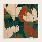 Abstract Art Garden Flowers Wood Wall Art Gallery Image 1