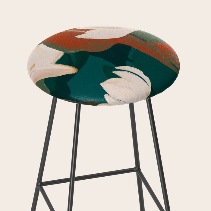 Abstract Art Garden Flowers Stool Gallery Image 2