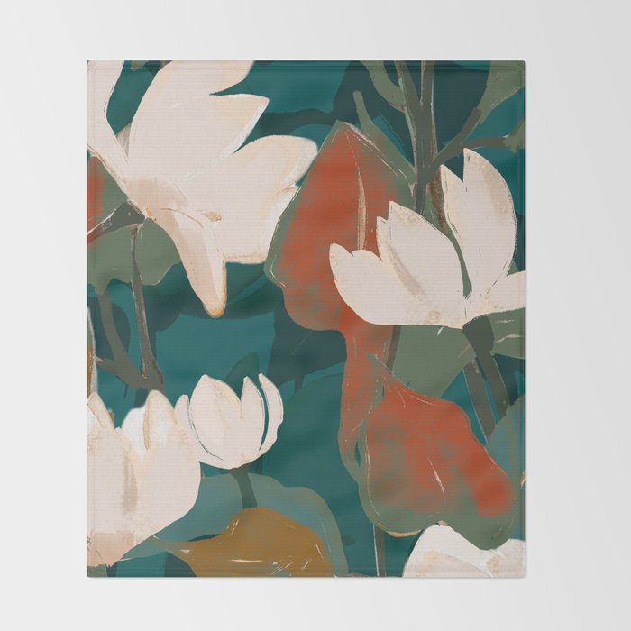 Abstract Art Garden Flowers Throw Blanket Gallery Image 2