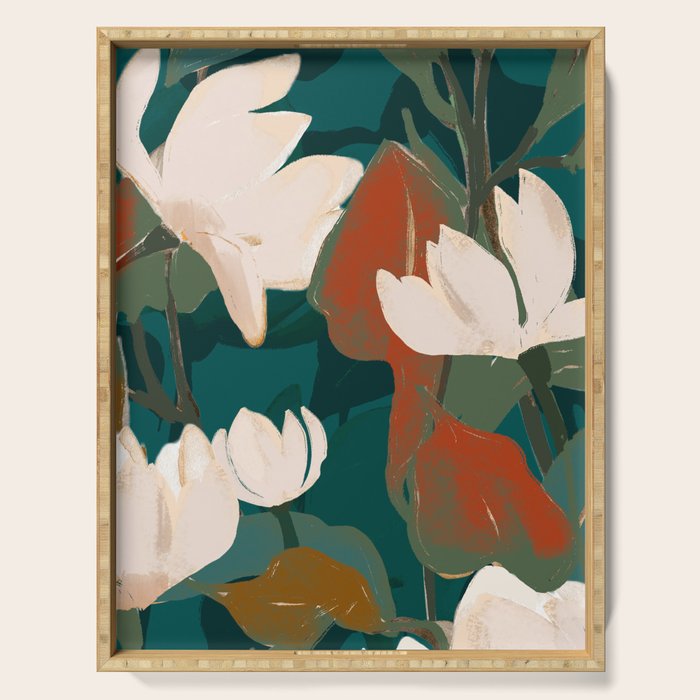 Abstract Art Garden Flowers Serving Tray Gallery Image 1