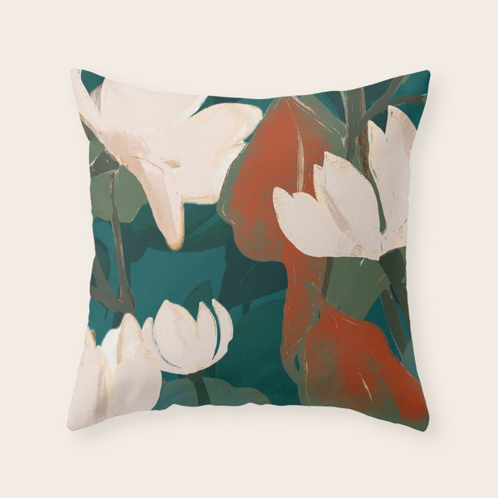 Abstract Art Garden Flowers Throw Pillow Gallery Image 6