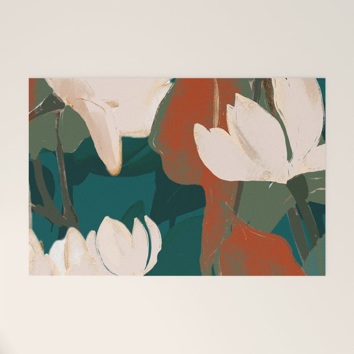 Abstract Art Garden Flowers Welcome Mat Gallery Image 1