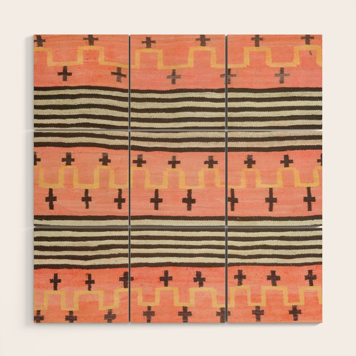 Vintage Southwest Blanket Print Wood Wall Art Gallery Image 1