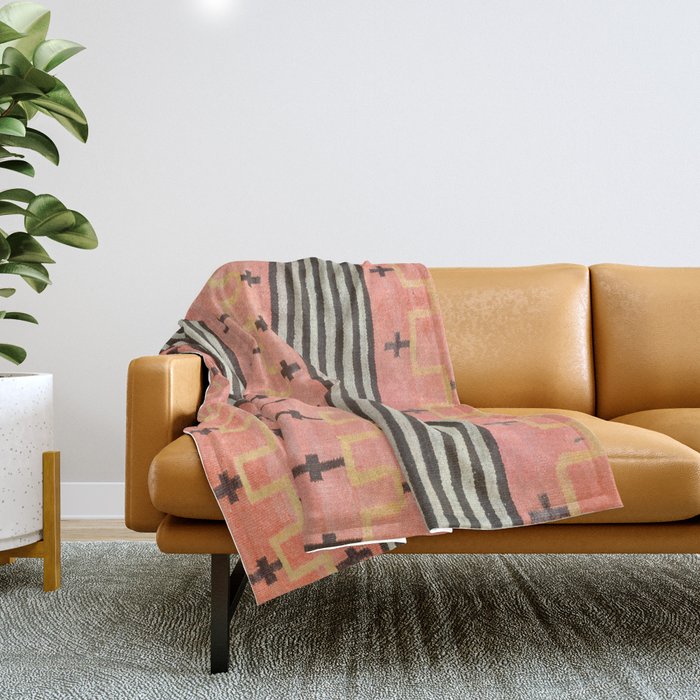 Vintage Southwest Blanket Print Throw Blanket Gallery Image 1