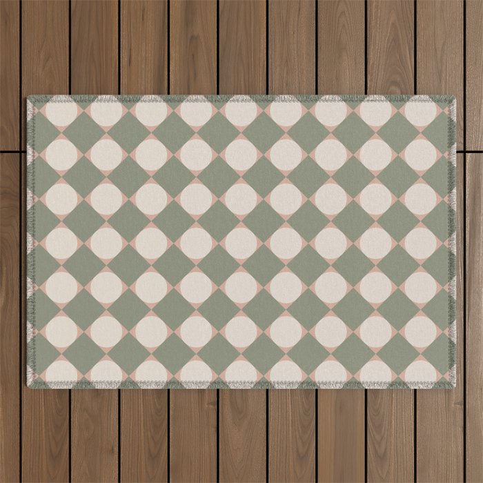 Retro Geometric Pattern VI Outdoor Rug Gallery Image 1