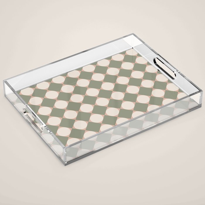 Retro Geometric Pattern VI Acrylic Tray Gallery Image 1