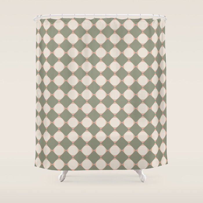 Retro Geometric Pattern VI Shower Curtain Gallery Image 1