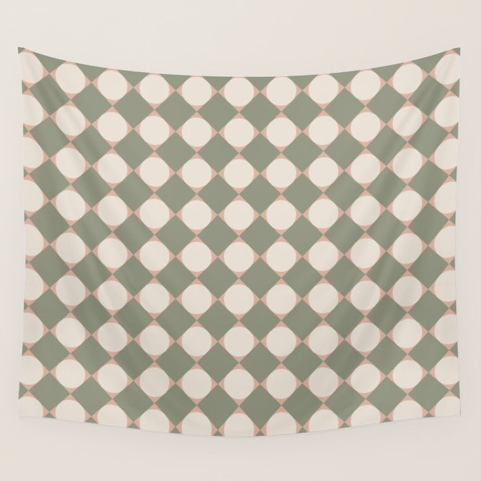 Retro Geometric Pattern VI Wall Tapestry Gallery Image 1