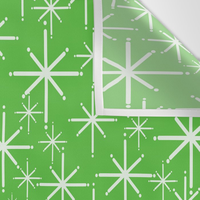 Lime Green Mid Century Modern Twinkling Stars Retro Atomic Pattern Wall Tapestry Gallery Image 3