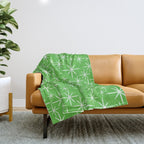 Lime Green Mid Century Modern Twinkling Stars Retro Atomic Pattern Throw Blanket Gallery Image 1