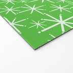 Lime Green Mid Century Modern Twinkling Stars Retro Atomic Pattern Welcome Mat Gallery Image 2