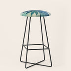 Blooming in Floral Blue and Green Stool Gallery Image 1