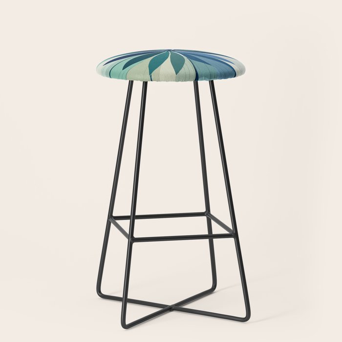 Blooming in Floral Blue and Green Stool Gallery Image 1