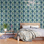 Blooming in Floral Blue and Green Wallpaper Gallery Image 3