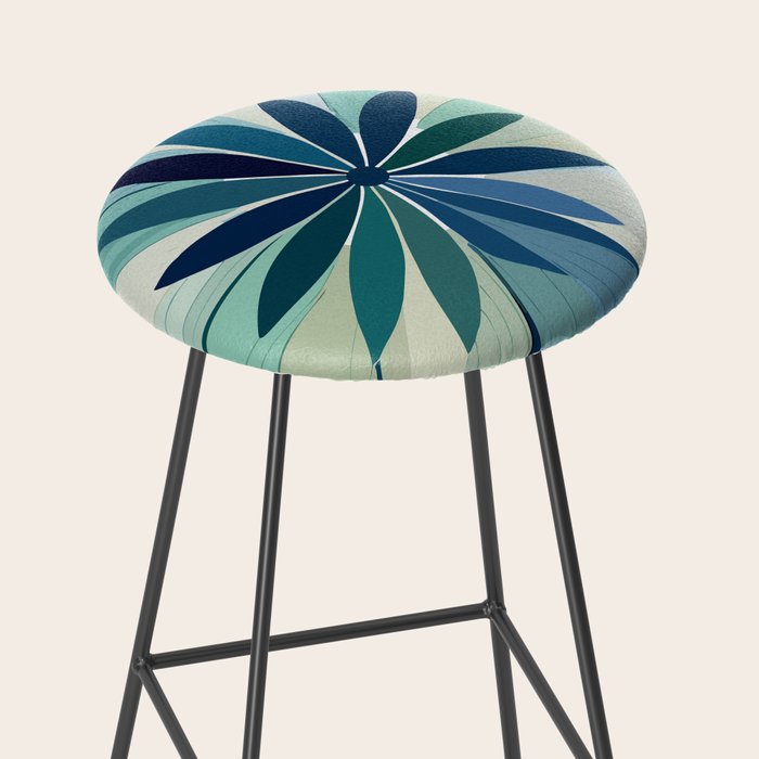 Blooming in Floral Blue and Green Stool Gallery Image 2
