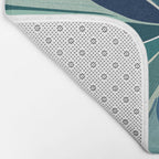 Blooming in Floral Blue and Green Bath Mat Gallery Image 2